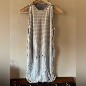 Woolino Tan and White Striped Sleeveless toddler Sleep Sack